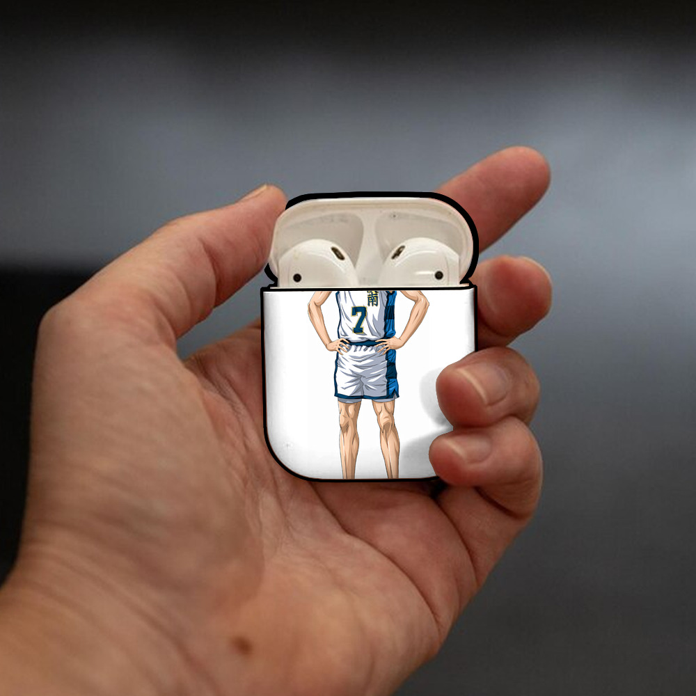 SLAM DUNK／スラムダンク AirPods 第2世代保護ケース ハードシェル ブラック 耐衝撃・防指紋・カラビナ付き