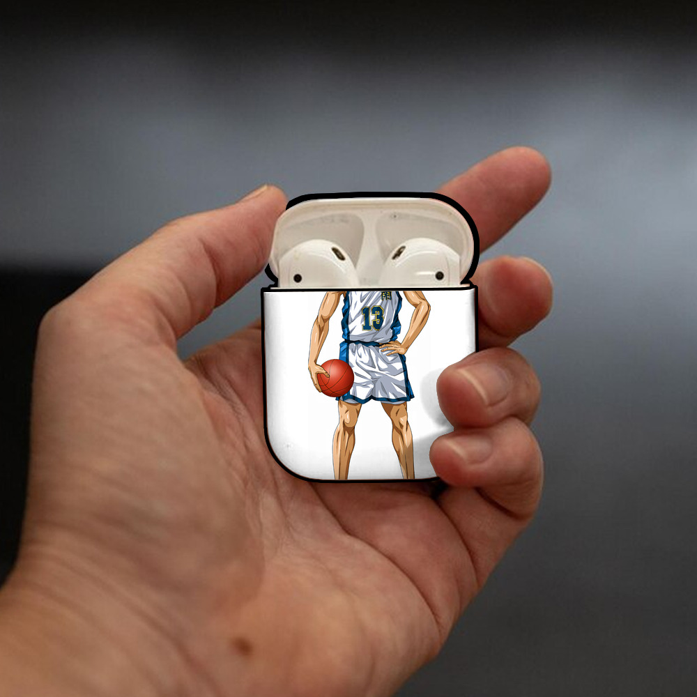 SLAM DUNK／スラムダンク AirPods 第2世代保護ケース ハードシェル ブラック 耐衝撃・防指紋・カラビナ付き