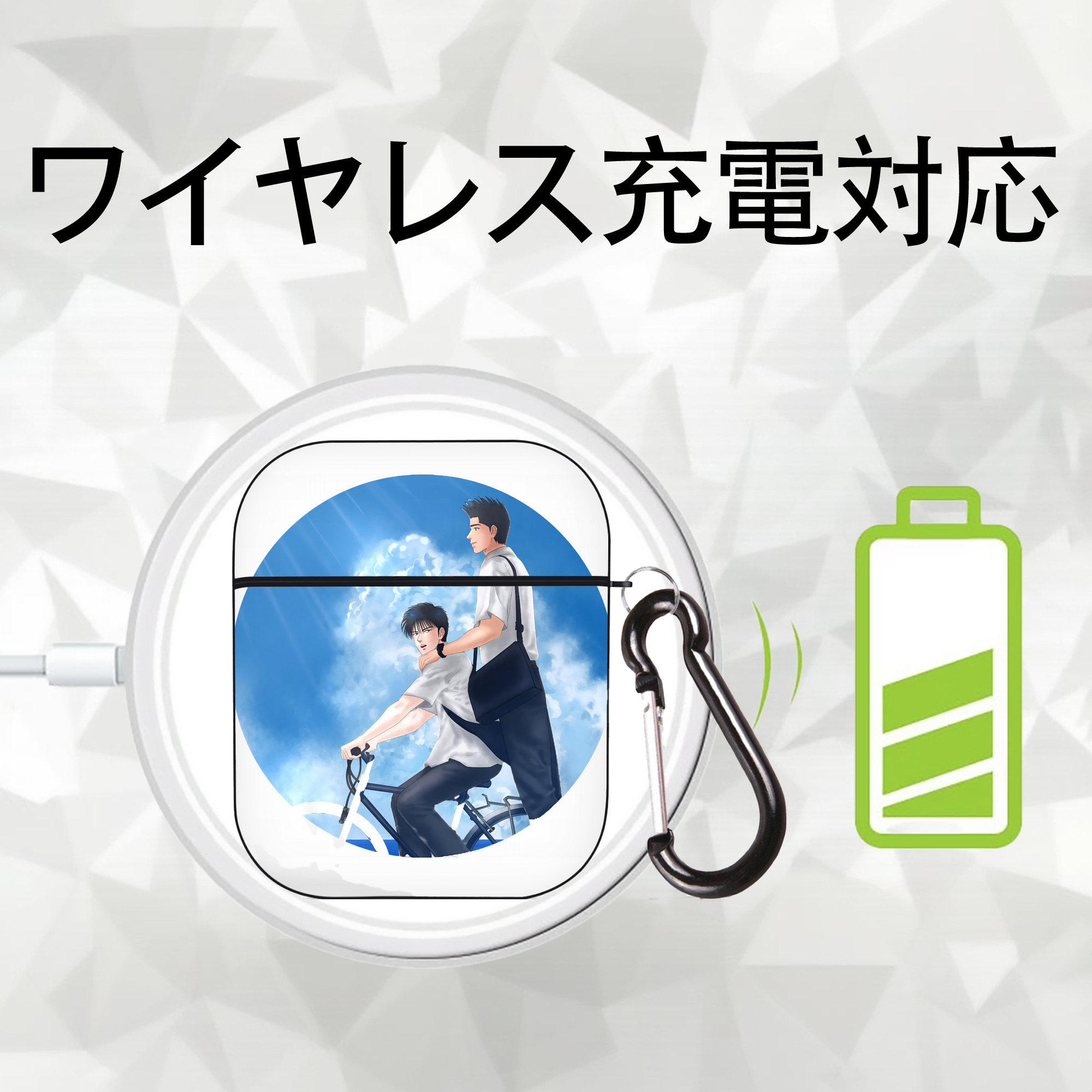 SLAM DUNK／スラムダンク AirPods 第2世代保護ケース ハードシェル ブラック 耐衝撃・防指紋・カラビナ付き