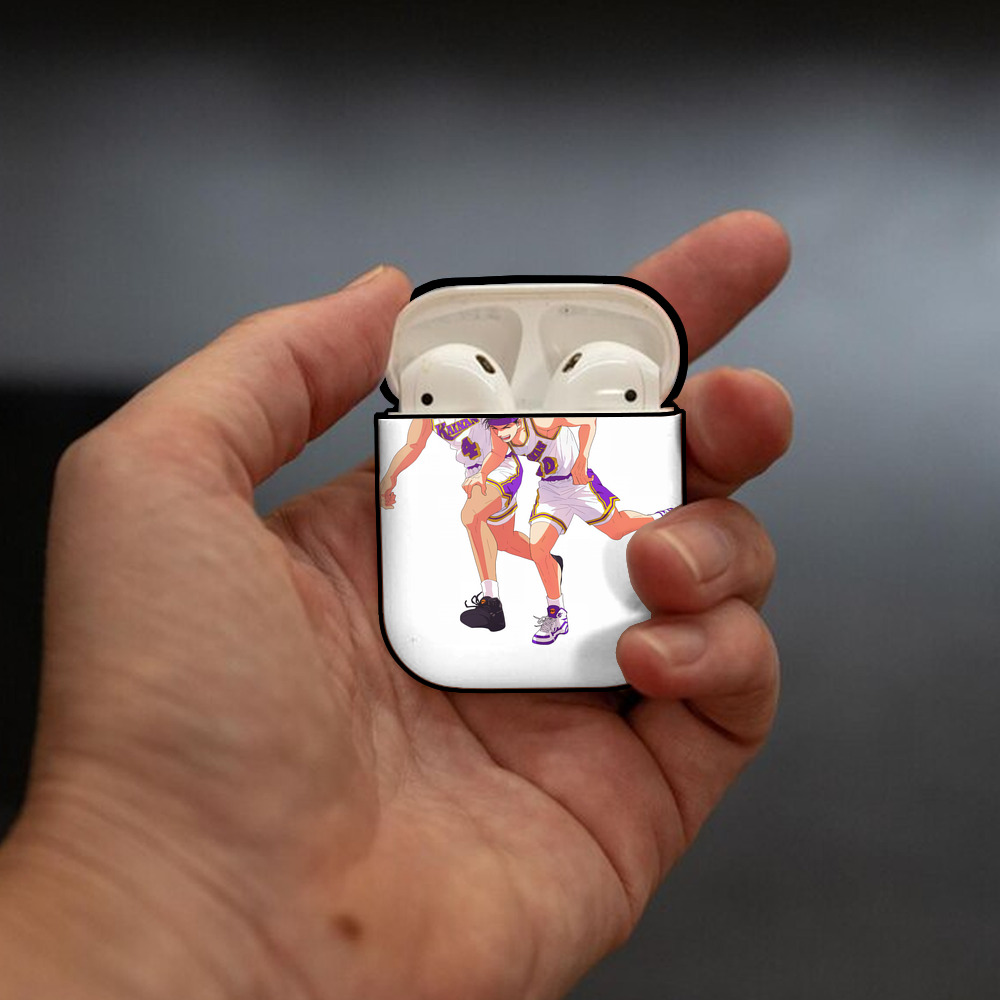 SLAM DUNK／スラムダンク AirPods 第2世代保護ケース ハードシェル ブラック 耐衝撃・防指紋・カラビナ付き