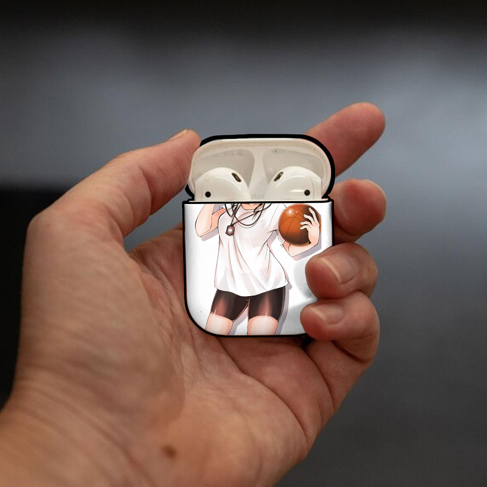 SLAM DUNK／スラムダンク AirPods 第2世代保護ケース ハードシェル ブラック 耐衝撃・防指紋・カラビナ付き