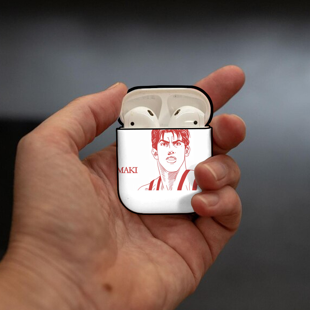 SLAM DUNK／スラムダンク AirPods 第2世代保護ケース ハードシェル ブラック 耐衝撃・防指紋・カラビナ付き