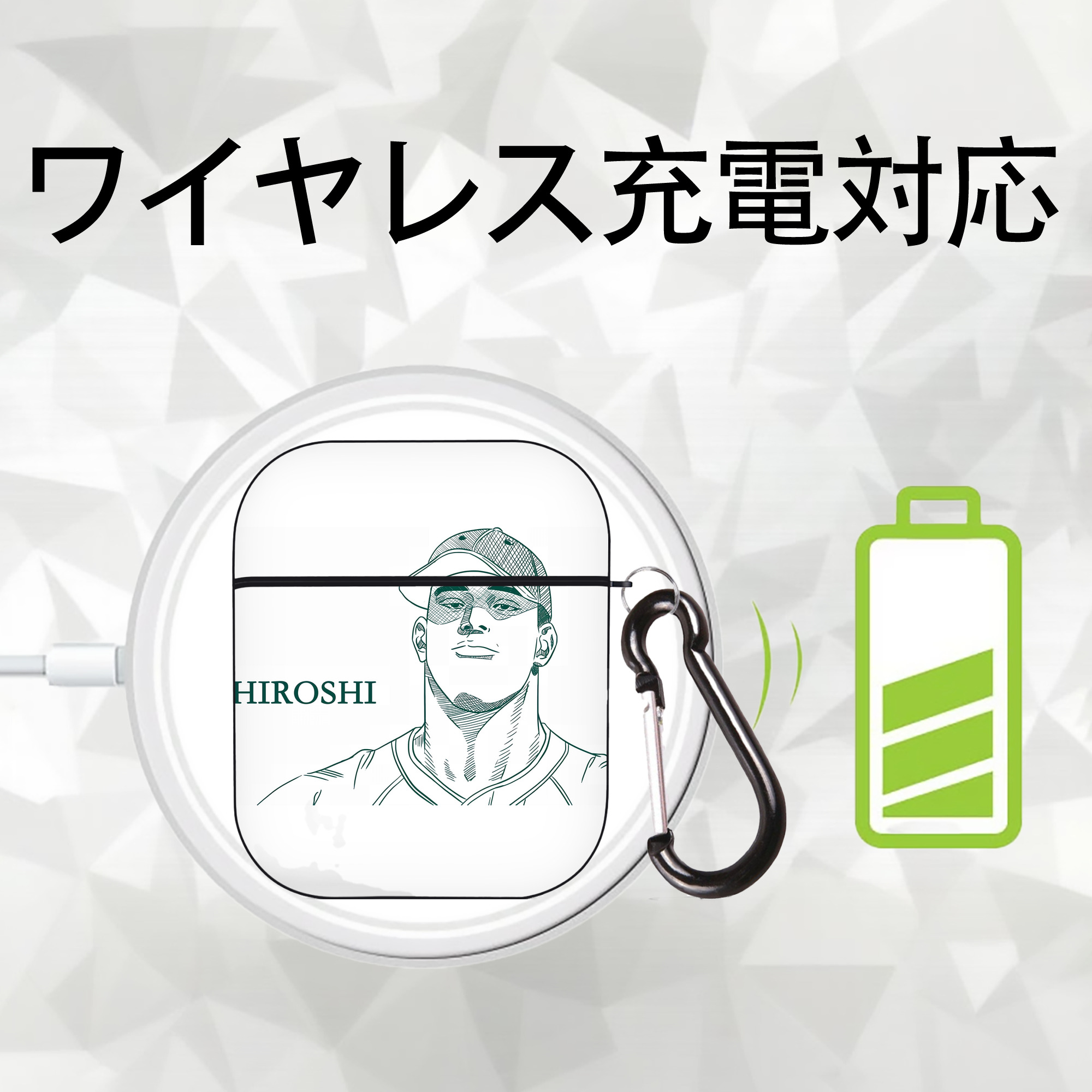 SLAM DUNK／スラムダンク AirPods 第2世代保護ケース ハードシェル ブラック 耐衝撃・防指紋・カラビナ付き