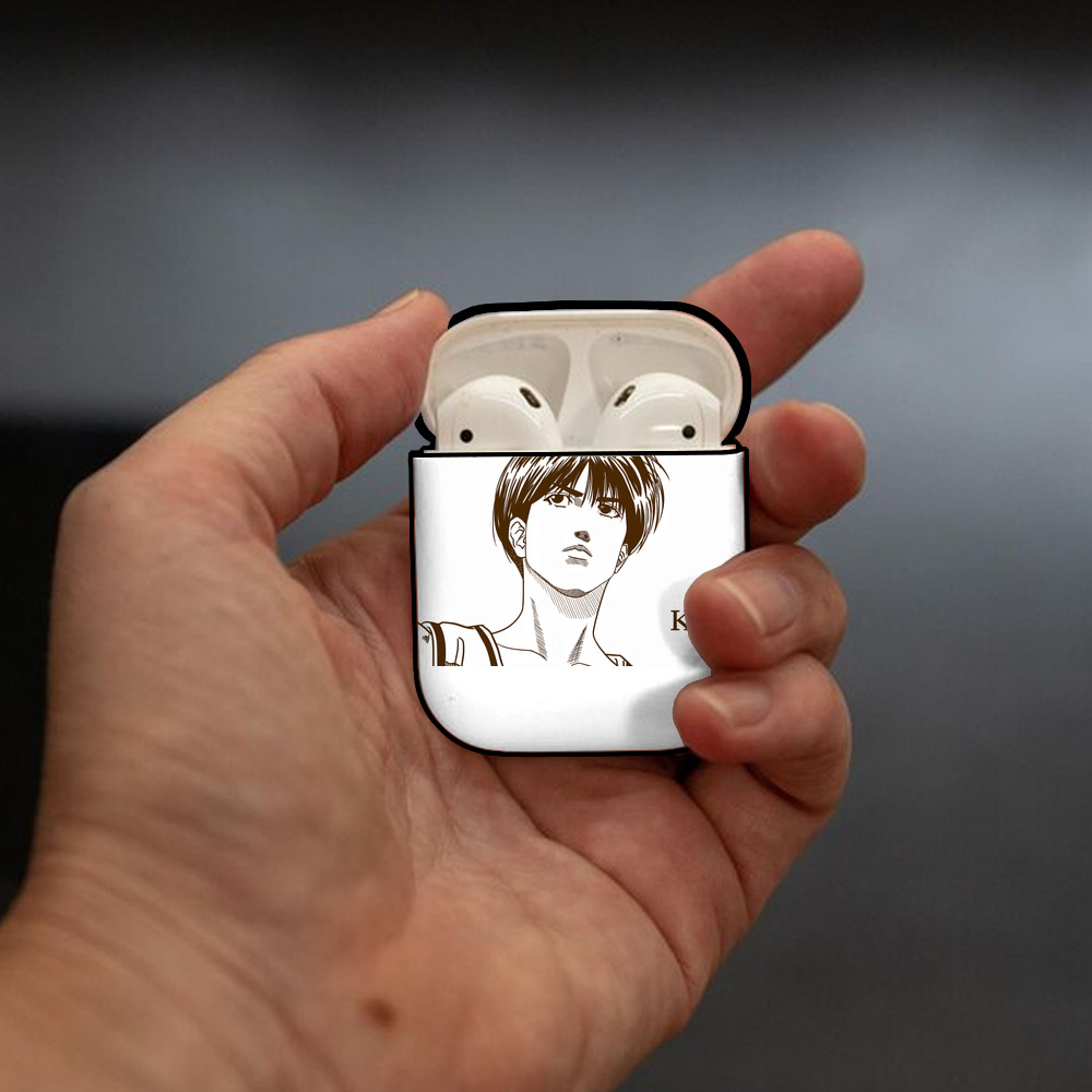 SLAM DUNK／スラムダンク AirPods 第2世代保護ケース ハードシェル ブラック 耐衝撃・防指紋・カラビナ付き