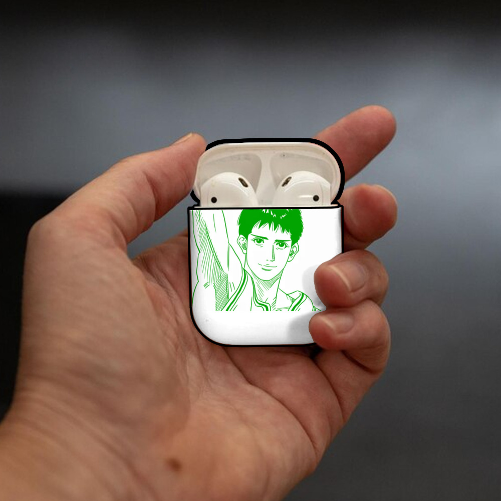 SLAM DUNK／スラムダンク AirPods 第2世代保護ケース ハードシェル ブラック 耐衝撃・防指紋・カラビナ付き