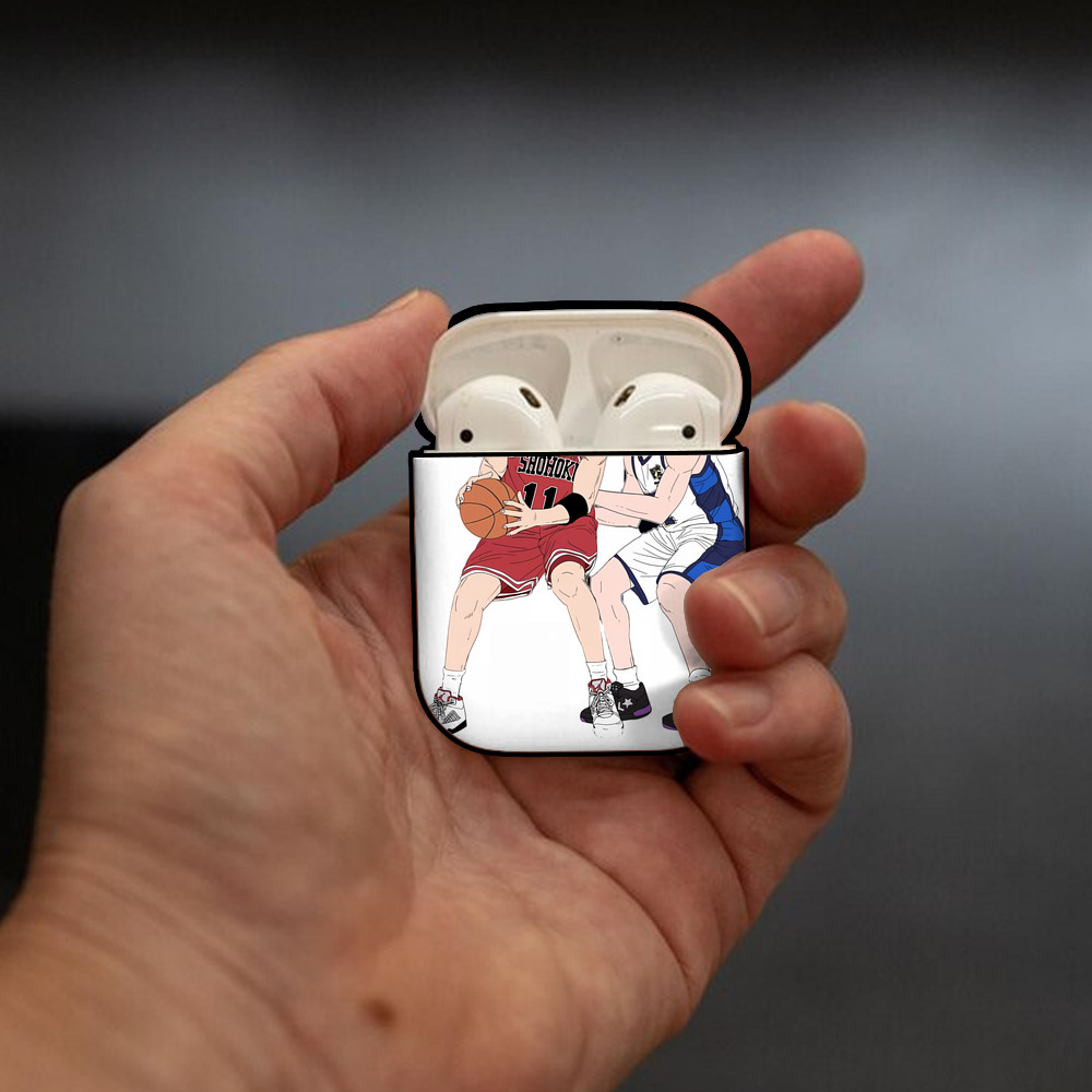 SLAM DUNK／スラムダンク AirPods 第2世代保護ケース ハードシェル ブラック 耐衝撃・防指紋・カラビナ付き