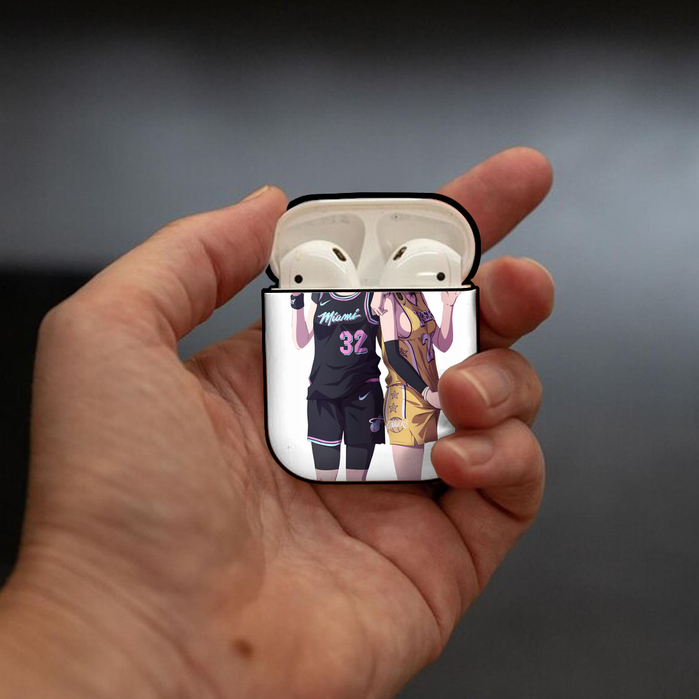 SLAM DUNK／スラムダンク AirPods 第2世代保護ケース ハードシェル ブラック 耐衝撃・防指紋・カラビナ付き