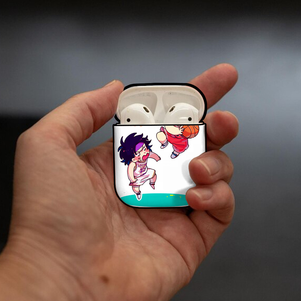 SLAM DUNK／スラムダンク AirPods 第2世代保護ケース ハードシェル ブラック 耐衝撃・防指紋・カラビナ付き