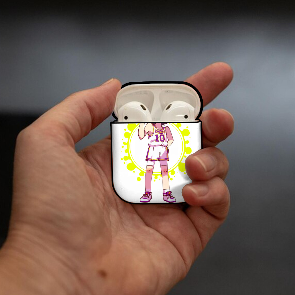 SLAM DUNK／スラムダンク AirPods 第2世代保護ケース ハードシェル ブラック 耐衝撃・防指紋・カラビナ付き