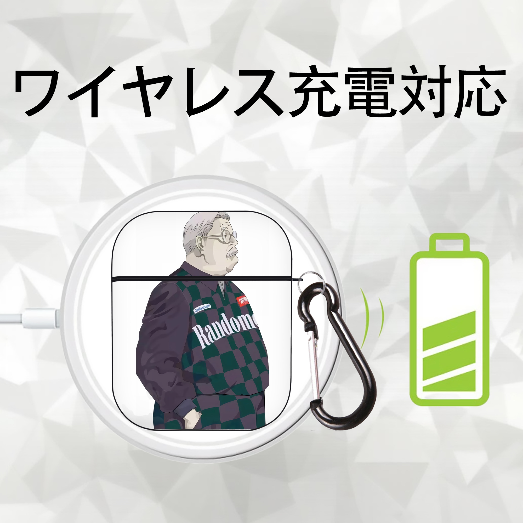 SLAM DUNK／スラムダンク AirPods 第2世代保護ケース ハードシェル ブラック 耐衝撃・防指紋・カラビナ付き