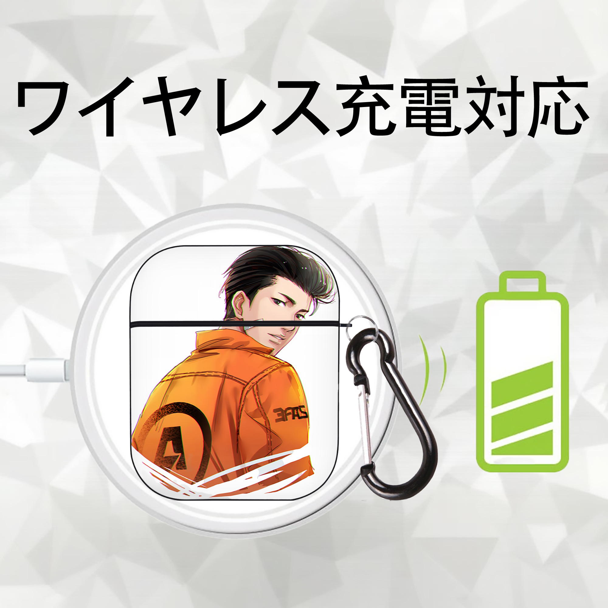 SLAM DUNK／スラムダンク AirPods 第2世代保護ケース ハードシェル ブラック 耐衝撃・防指紋・カラビナ付き