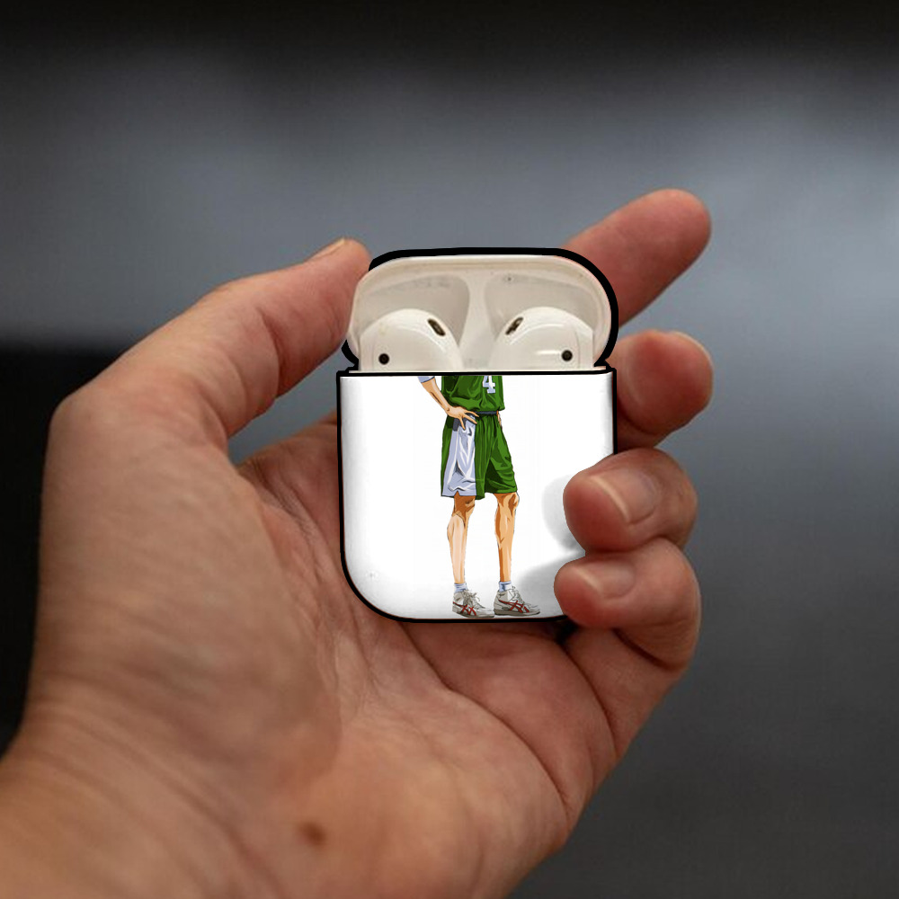 SLAM DUNK／スラムダンク AirPods 第2世代保護ケース ハードシェル ブラック 耐衝撃・防指紋・カラビナ付き