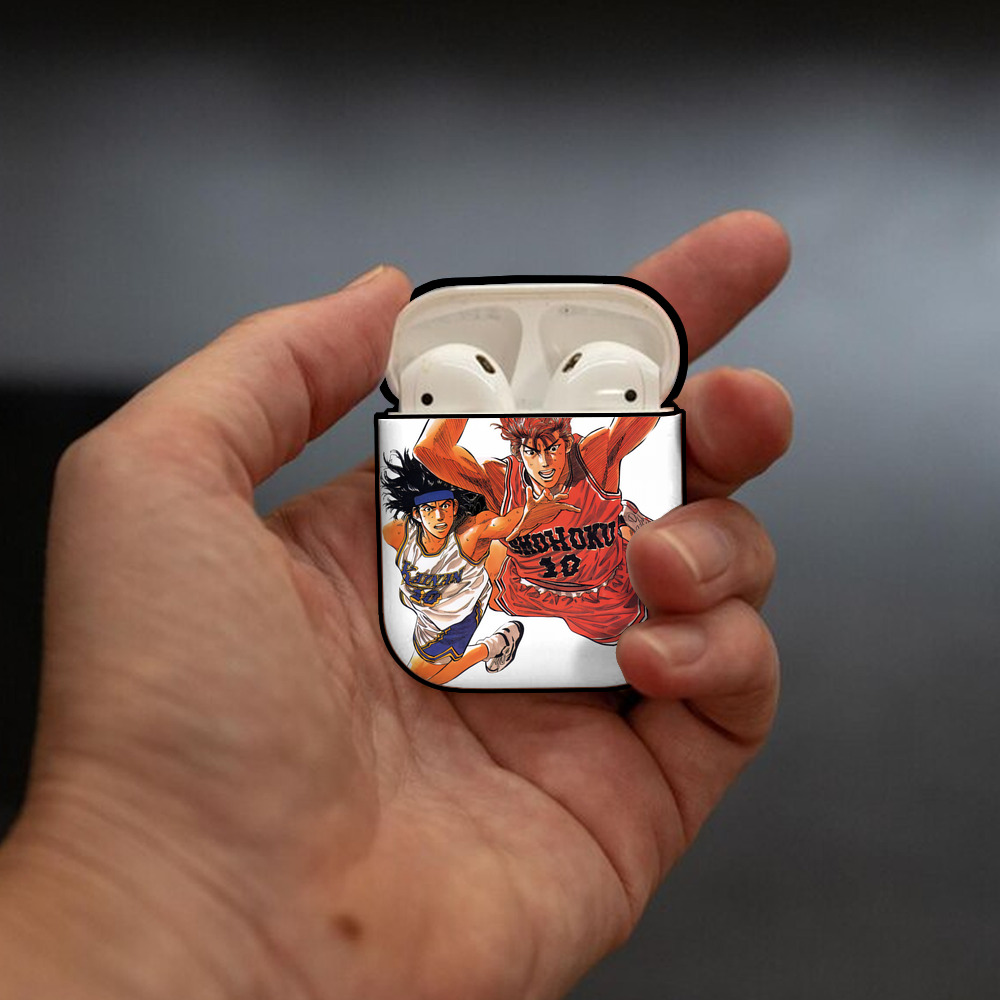 SLAM DUNK／スラムダンク AirPods 第2世代保護ケース ハードシェル ブラック 耐衝撃・防指紋・カラビナ付き