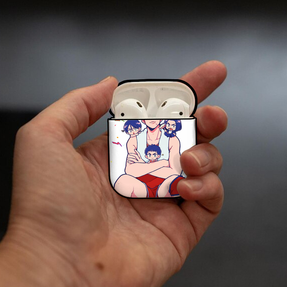 SLAM DUNK／スラムダンク AirPods 第2世代保護ケース ハードシェル ブラック 耐衝撃・防指紋・カラビナ付き