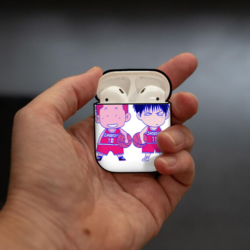 SLAM DUNK／スラムダンク AirPods 第2世代保護ケース ハードシェル ブラック 耐衝撃・防指紋・カラビナ付き