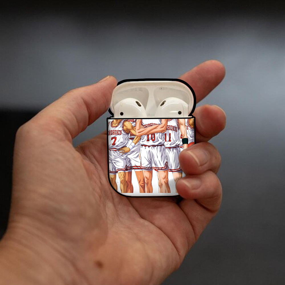 SLAM DUNK／スラムダンク AirPods 第2世代保護ケース ハードシェル ブラック 耐衝撃・防指紋・カラビナ付き