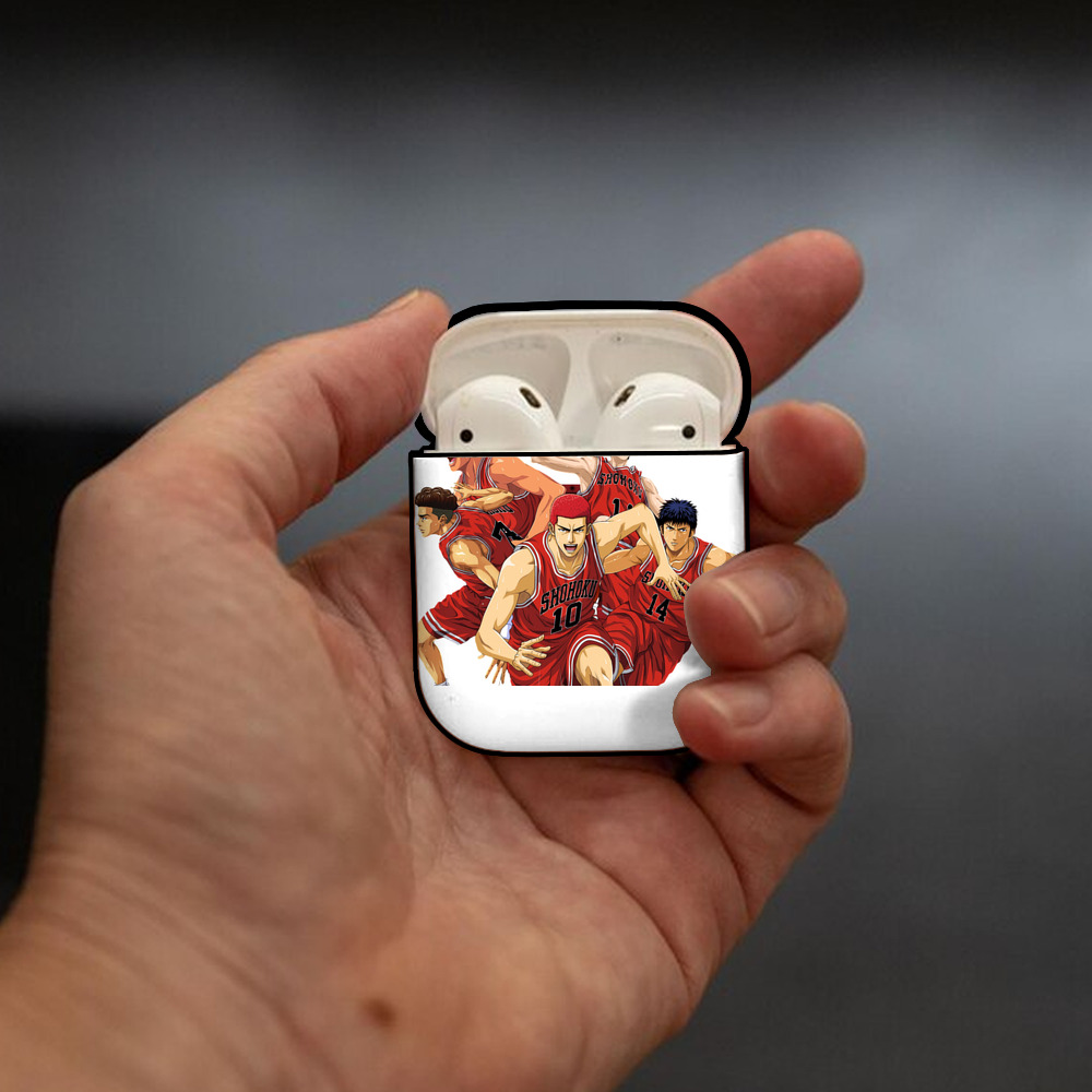SLAM DUNK／スラムダンク AirPods 第2世代保護ケース ハードシェル ブラック 耐衝撃・防指紋・カラビナ付き