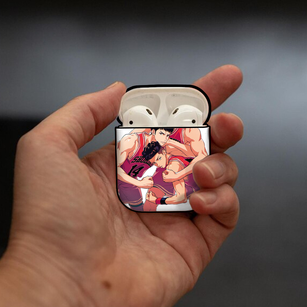 SLAM DUNK／スラムダンク AirPods 第2世代保護ケース ハードシェル ブラック 耐衝撃・防指紋・カラビナ付き