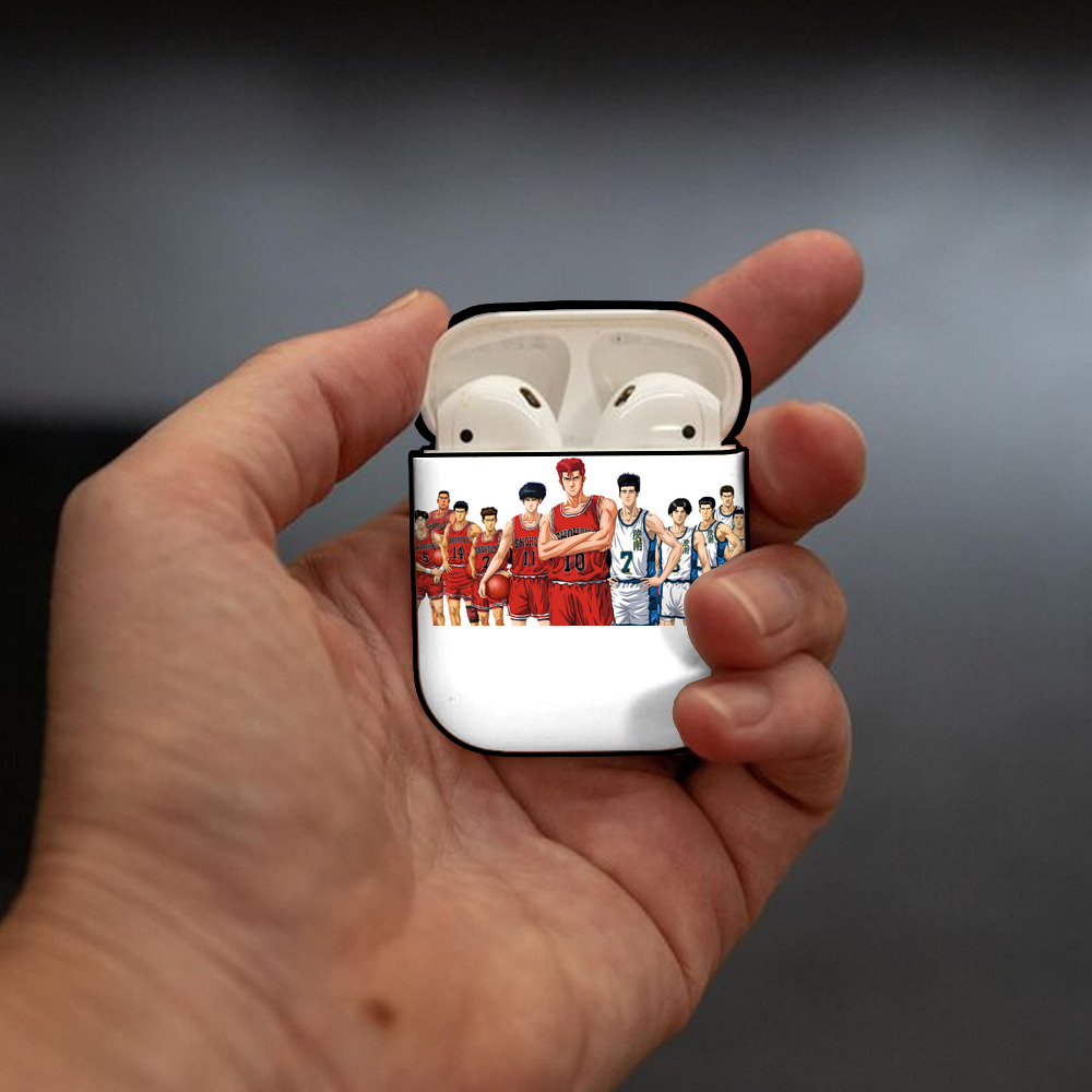 SLAM DUNK／スラムダンク AirPods 第2世代保護ケース ハードシェル ブラック 耐衝撃・防指紋・カラビナ付き