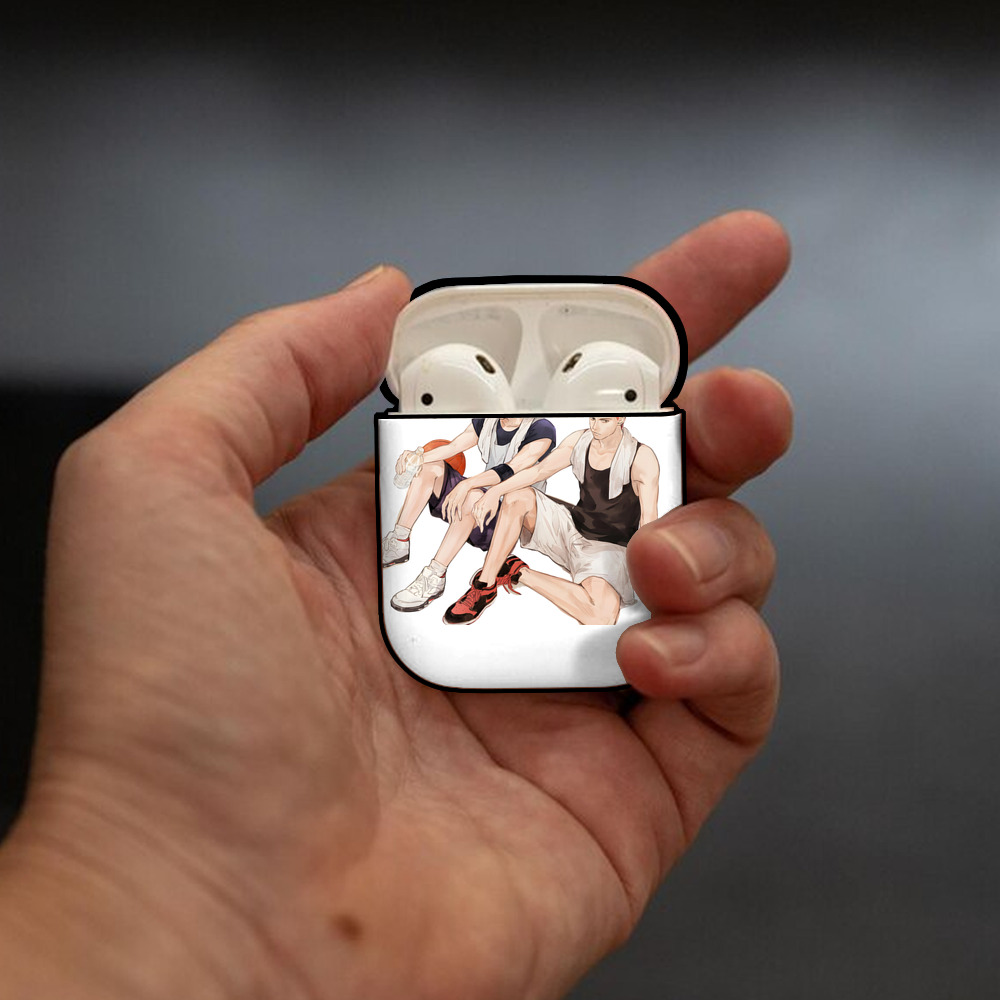 SLAM DUNK／スラムダンク AirPods 第2世代保護ケース ハードシェル ブラック 耐衝撃・防指紋・カラビナ付き