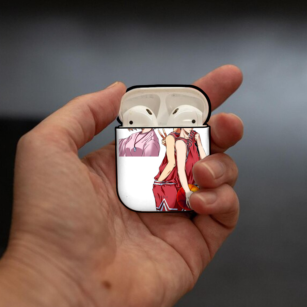 SLAM DUNK／スラムダンク AirPods 第2世代保護ケース ハードシェル ブラック 耐衝撃・防指紋・カラビナ付き