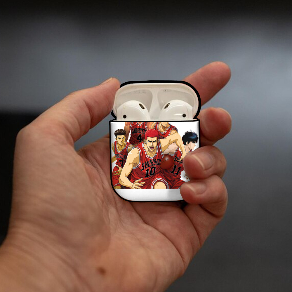 SLAM DUNK／スラムダンク AirPods 第2世代保護ケース ハードシェル ブラック 耐衝撃・防指紋・カラビナ付き