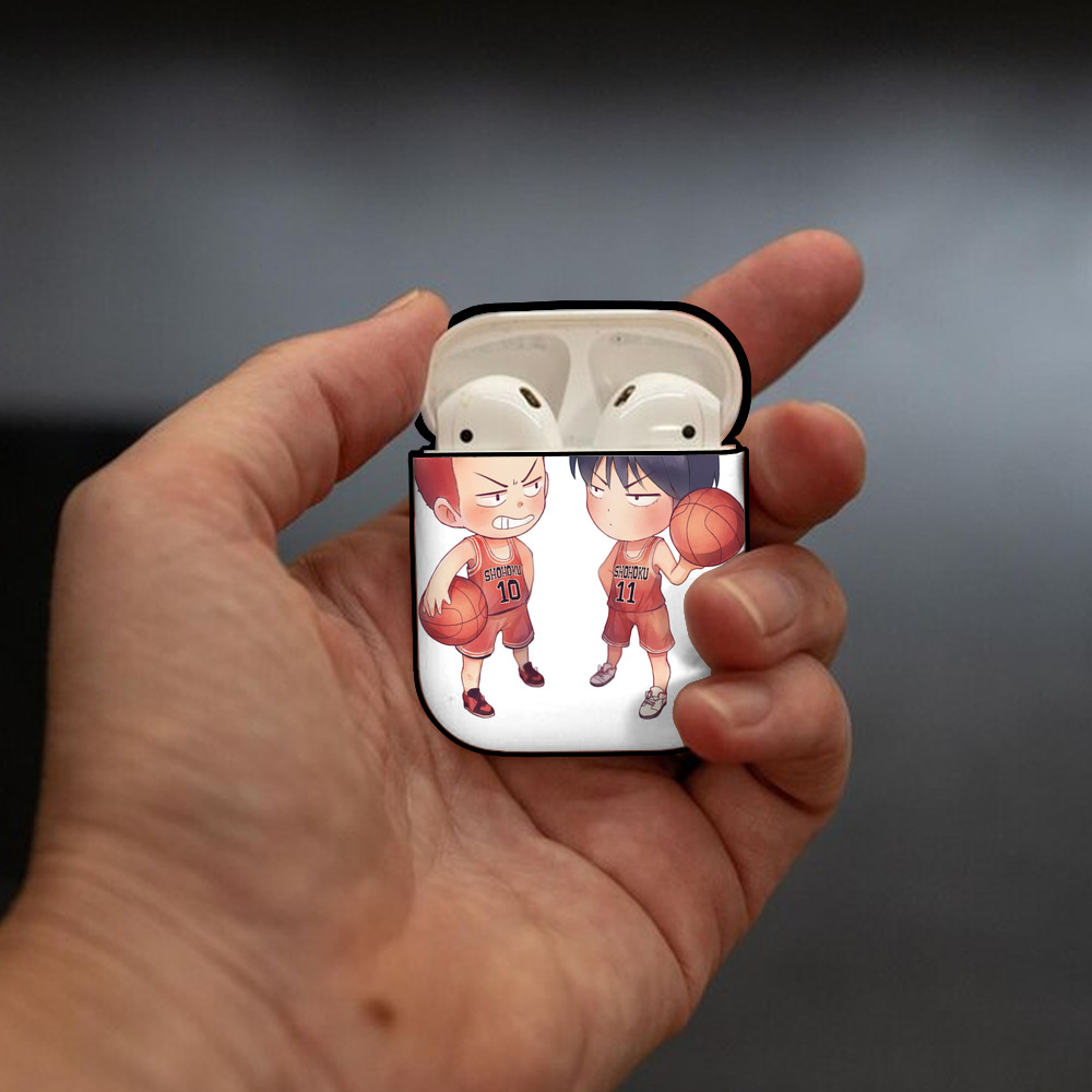SLAM DUNK／スラムダンク AirPods 第2世代保護ケース ハードシェル ブラック 耐衝撃・防指紋・カラビナ付き