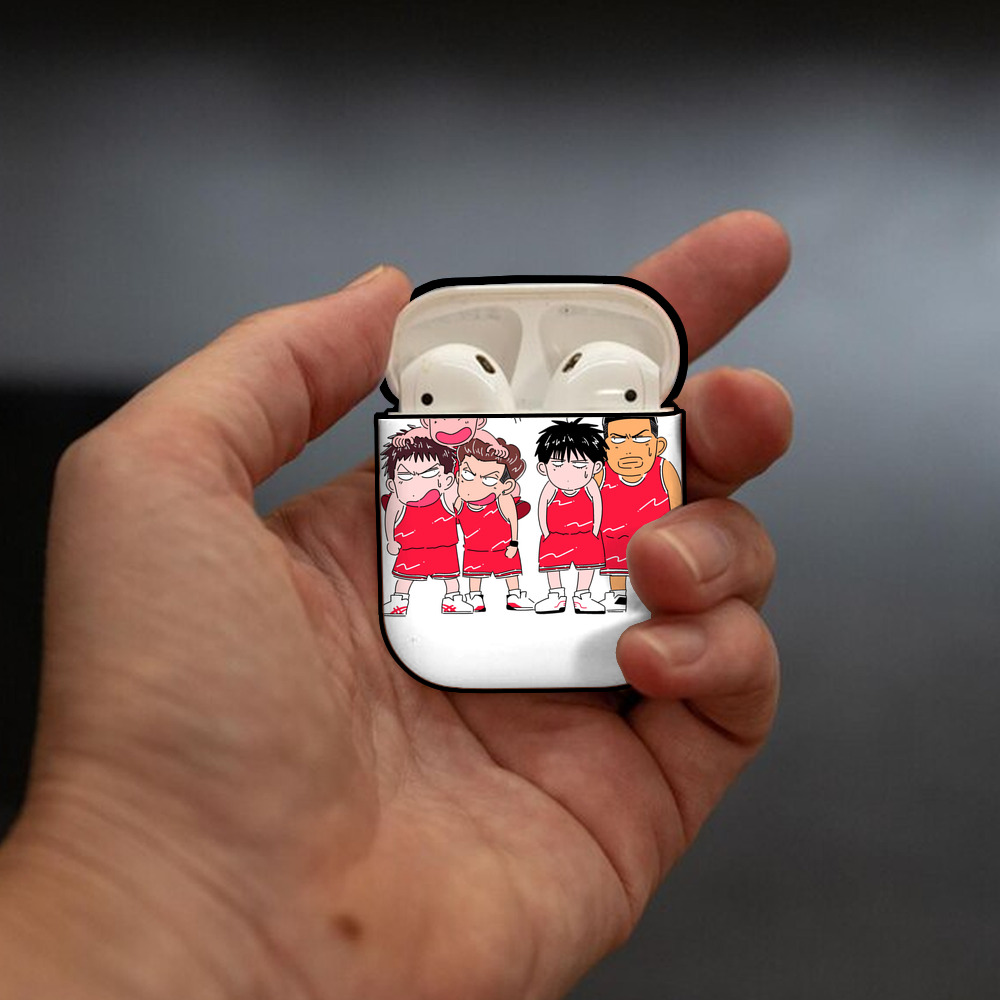 SLAM DUNK／スラムダンク AirPods 第2世代保護ケース ハードシェル ブラック 耐衝撃・防指紋・カラビナ付き