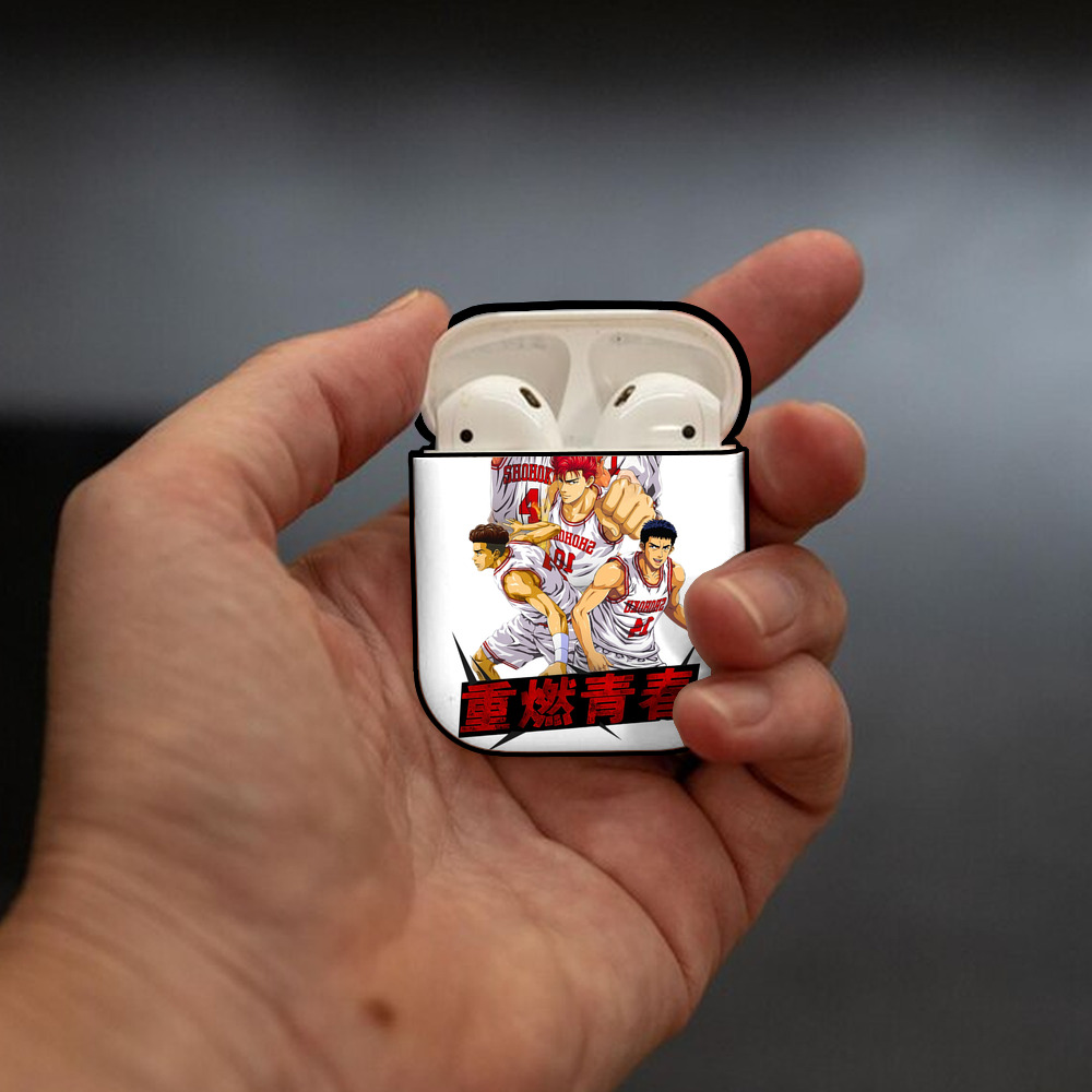 SLAM DUNK／スラムダンク AirPods 第2世代保護ケース ハードシェル ブラック 耐衝撃・防指紋・カラビナ付き
