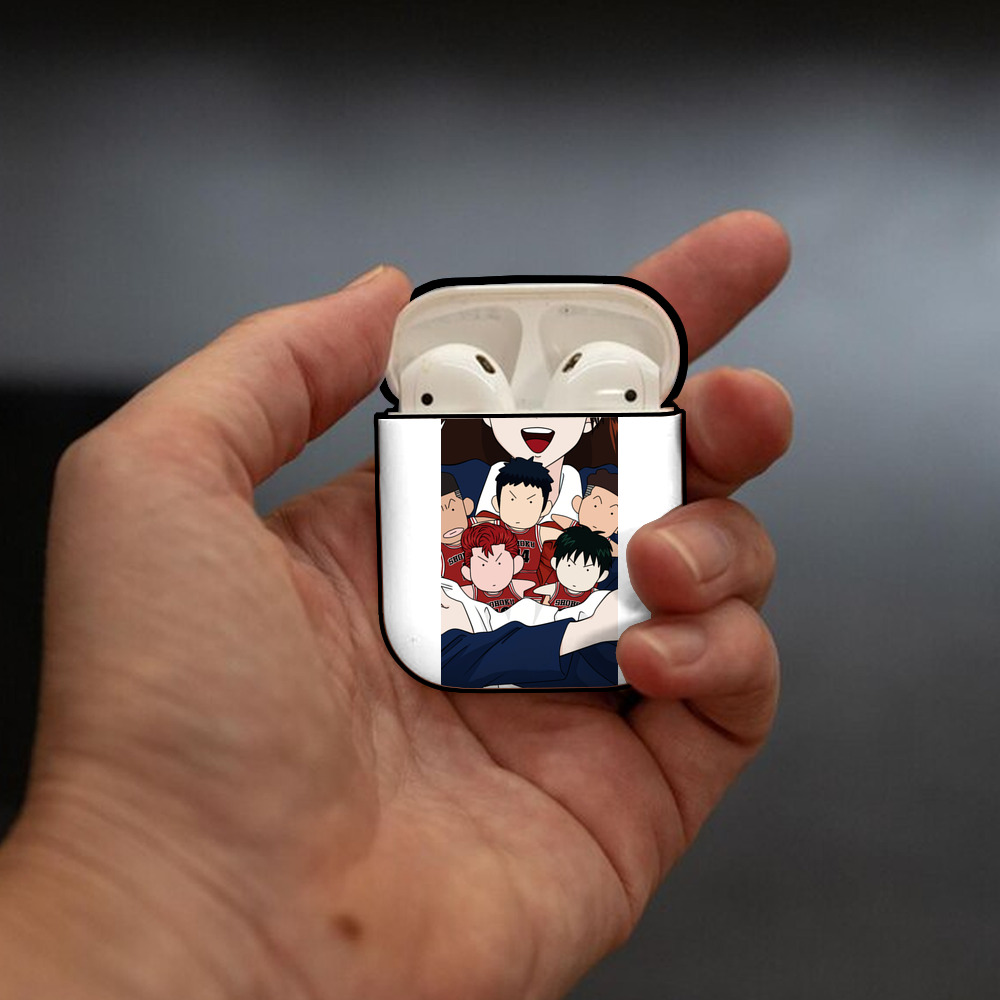 SLAM DUNK／スラムダンク AirPods 第2世代保護ケース ハードシェル ブラック 耐衝撃・防指紋・カラビナ付き