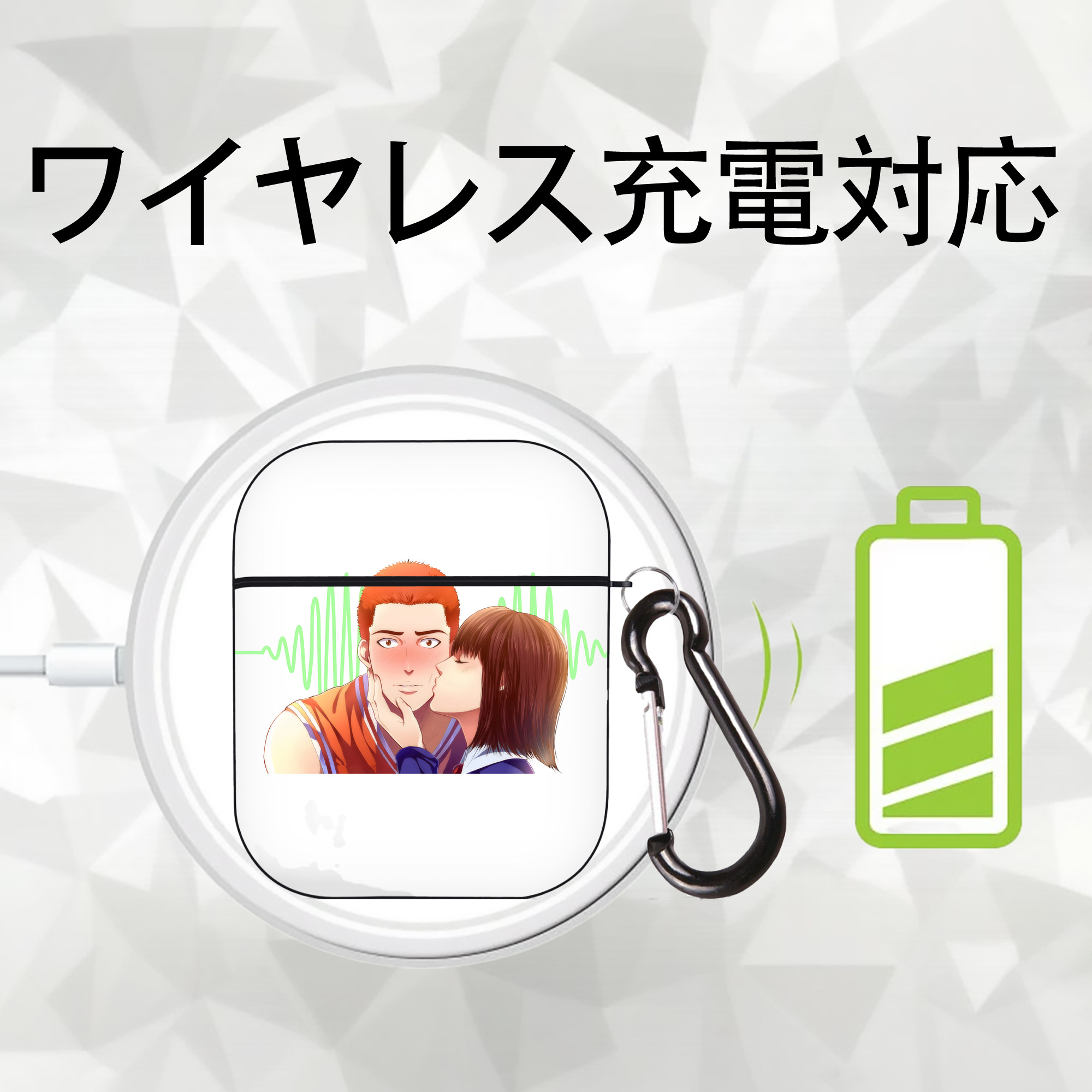 SLAM DUNK／スラムダンク AirPods 第2世代保護ケース ハードシェル ブラック 耐衝撃・防指紋・カラビナ付き