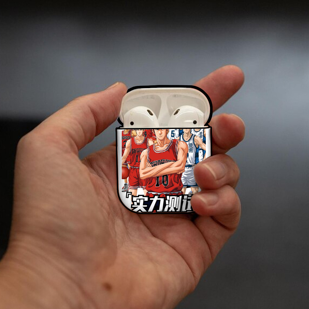 SLAM DUNK／スラムダンク AirPods 第2世代保護ケース ハードシェル ブラック 耐衝撃・防指紋・カラビナ付き