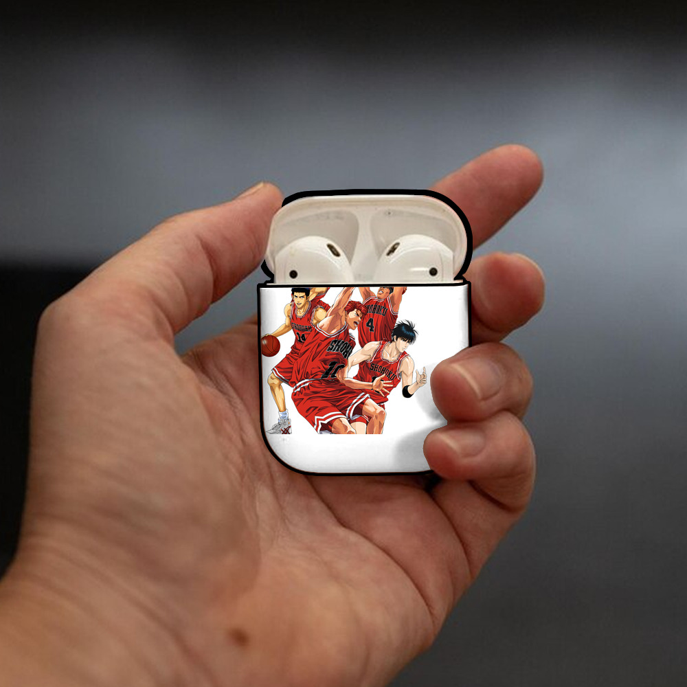 SLAM DUNK／スラムダンク AirPods 第2世代保護ケース ハードシェル ブラック 耐衝撃・防指紋・カラビナ付き