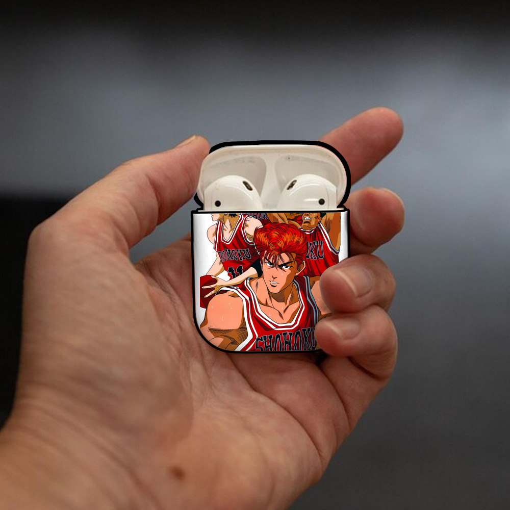 SLAM DUNK／スラムダンク AirPods 第2世代保護ケース ハードシェル ブラック 耐衝撃・防指紋・カラビナ付き
