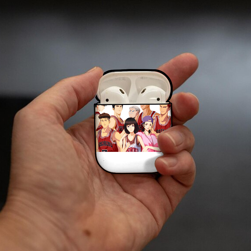 SLAM DUNK／スラムダンク AirPods 第2世代保護ケース ハードシェル ブラック 耐衝撃・防指紋・カラビナ付き
