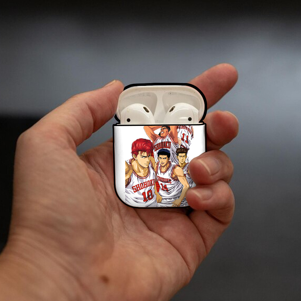 SLAM DUNK／スラムダンク AirPods 第2世代保護ケース ハードシェル ブラック 耐衝撃・防指紋・カラビナ付き