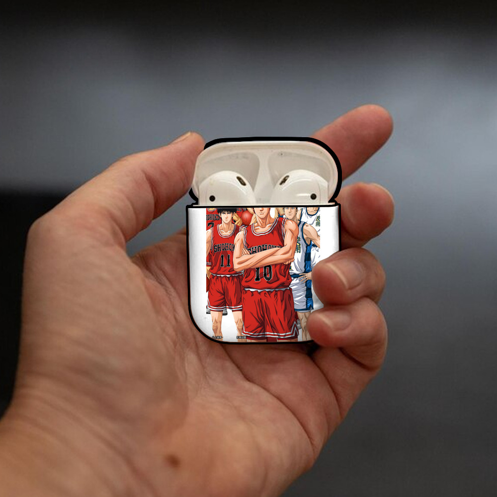 SLAM DUNK／スラムダンク AirPods 第2世代保護ケース ハードシェル ブラック 耐衝撃・防指紋・カラビナ付き