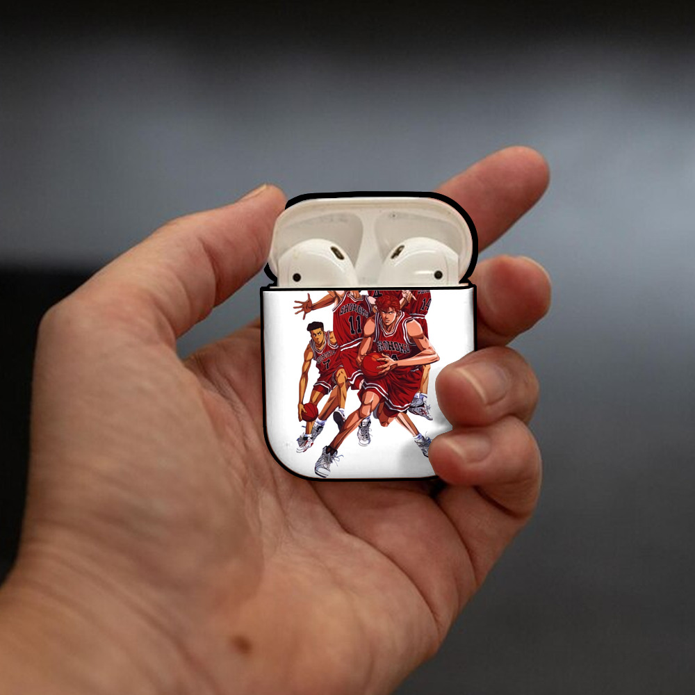 SLAM DUNK／スラムダンク AirPods 第2世代保護ケース ハードシェル ブラック 耐衝撃・防指紋・カラビナ付き