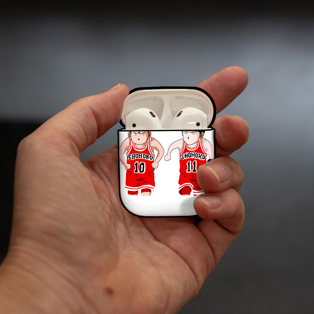 SLAM DUNK／スラムダンク AirPods 第2世代保護ケース ハードシェル ブラック 耐衝撃・防指紋・カラビナ付き