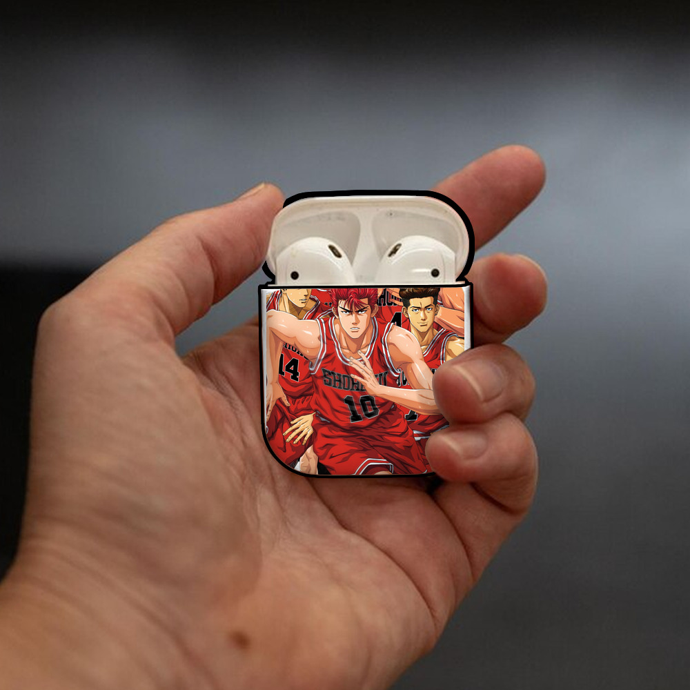 SLAM DUNK／スラムダンク AirPods 第2世代保護ケース ハードシェル ブラック 耐衝撃・防指紋・カラビナ付き