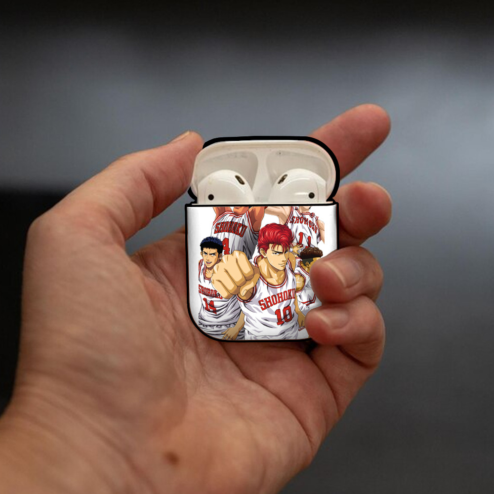 SLAM DUNK／スラムダンク AirPods 第2世代保護ケース ハードシェル ブラック 耐衝撃・防指紋・カラビナ付き