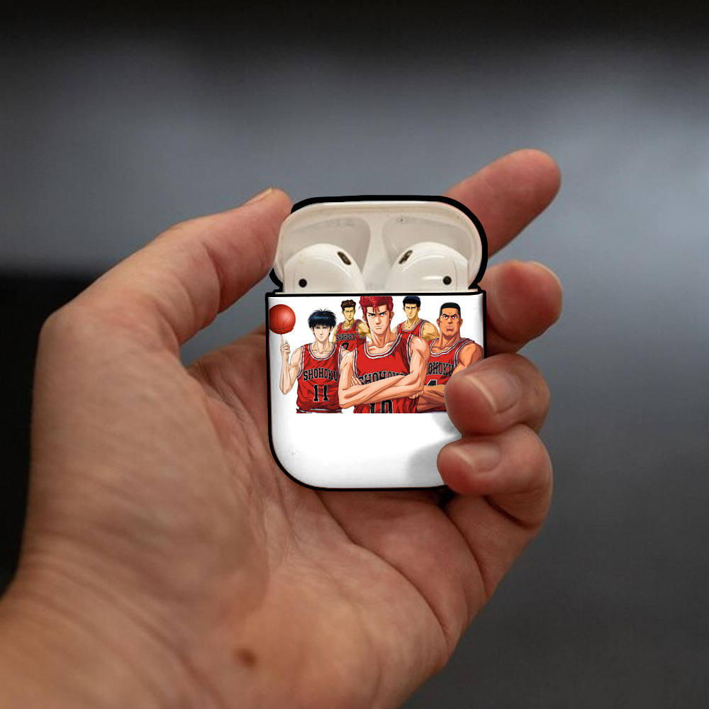 SLAM DUNK／スラムダンク AirPods 第2世代保護ケース ハードシェル ブラック 耐衝撃・防指紋・カラビナ付き