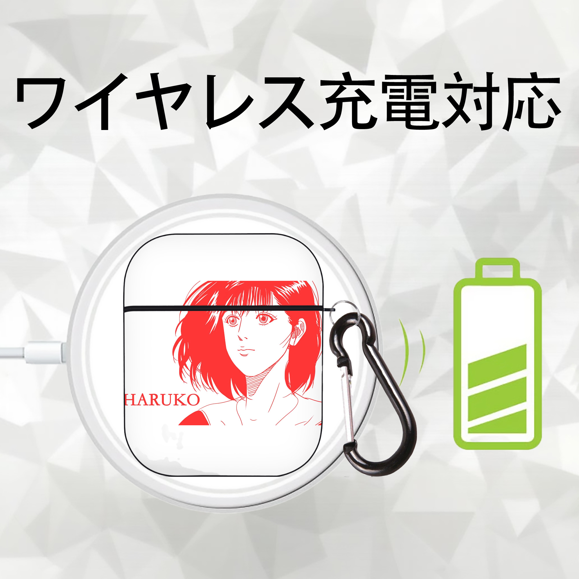 SLAM DUNK／スラムダンク AirPods 第2世代保護ケース ハードシェル ブラック 耐衝撃・防指紋・カラビナ付き