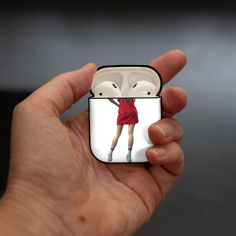 SLAM DUNK／スラムダンク AirPods 第2世代保護ケース ハードシェル ブラック 耐衝撃・防指紋・カラビナ付き