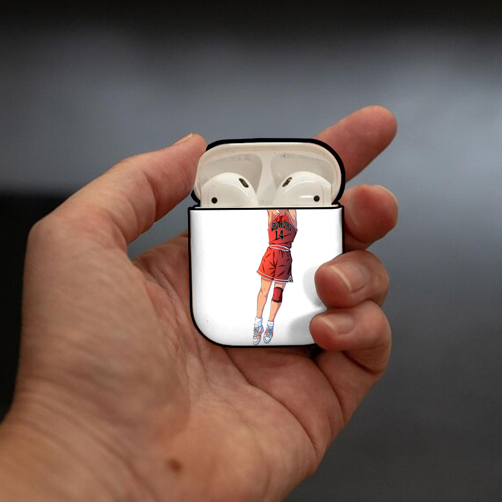 SLAM DUNK／スラムダンク AirPods 第2世代保護ケース ハードシェル ブラック 耐衝撃・防指紋・カラビナ付き