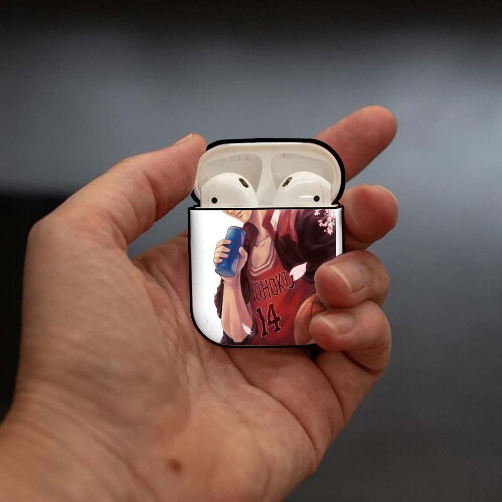 SLAM DUNK／スラムダンク AirPods 第2世代保護ケース ハードシェル ブラック 耐衝撃・防指紋・カラビナ付き
