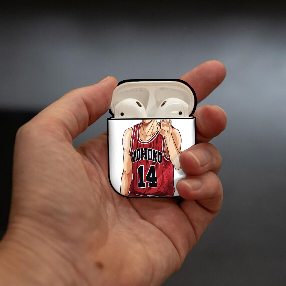 SLAM DUNK／スラムダンク AirPods 第2世代保護ケース ハードシェル ブラック 耐衝撃・防指紋・カラビナ付き