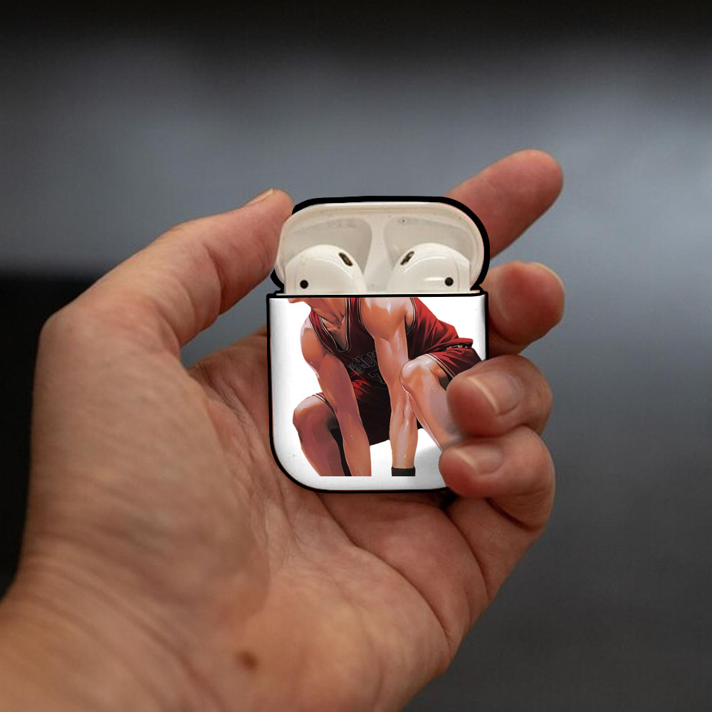 SLAM DUNK／スラムダンク AirPods 第2世代保護ケース ハードシェル ブラック 耐衝撃・防指紋・カラビナ付き