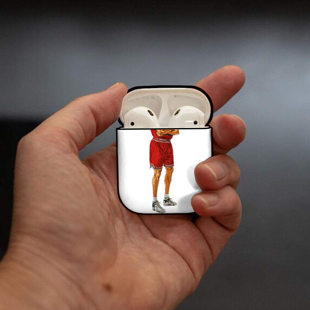 SLAM DUNK／スラムダンク AirPods 第2世代保護ケース ハードシェル ブラック 耐衝撃・防指紋・カラビナ付き