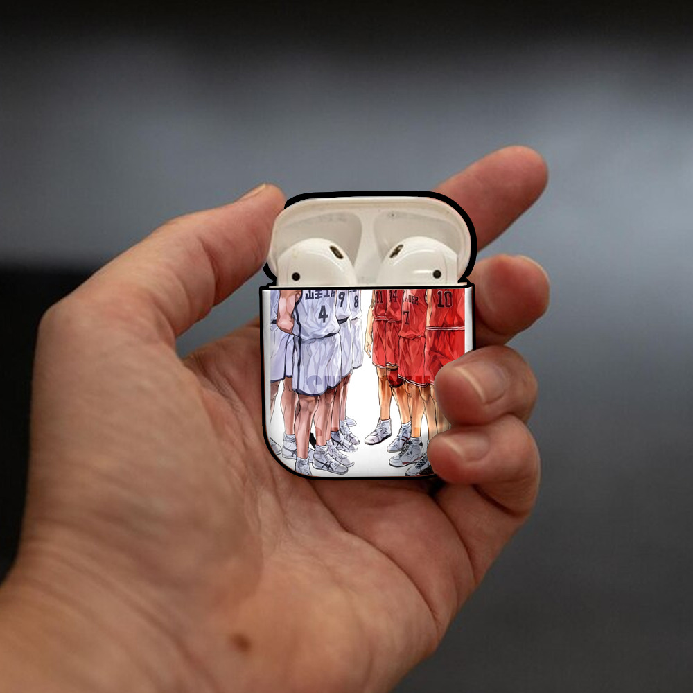 SLAM DUNK／スラムダンク AirPods 第2世代保護ケース ハードシェル ブラック 耐衝撃・防指紋・カラビナ付き